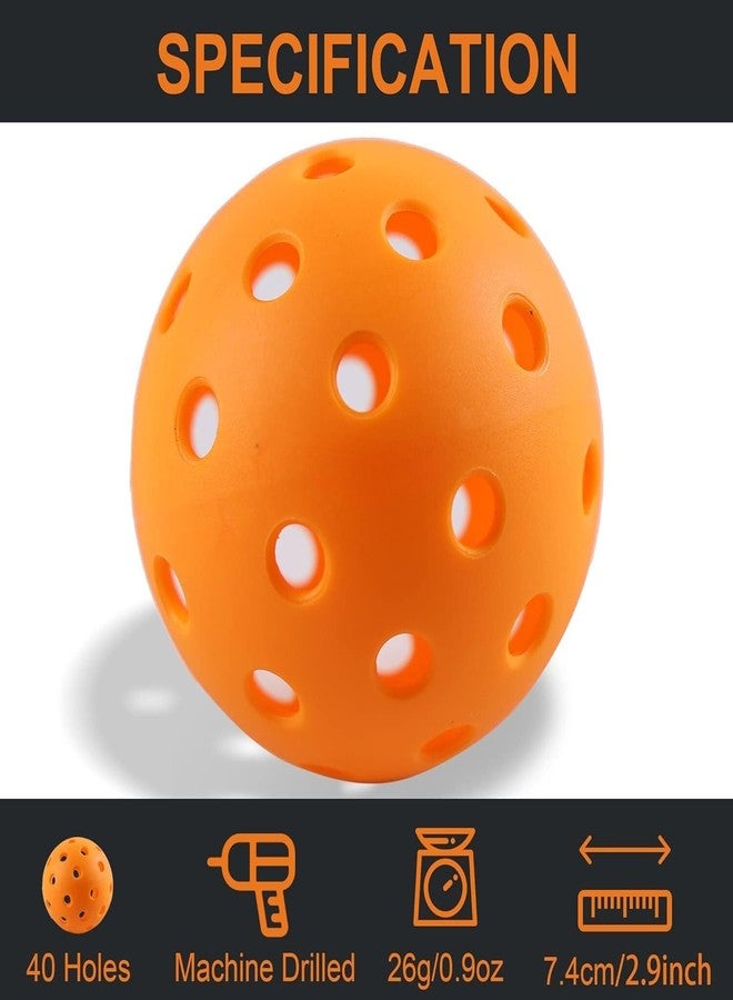Qwick Click مجموعة مضارب بيكلبول كويك كليك، 4 كرات وحقيبة، هدية خارجية للأطفال والكبار، مضرب بيكلبول (4 كرات - برتقالي) - Image 3